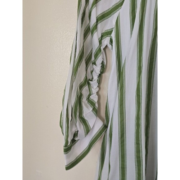 Happy X Nature Green White Striped Tiered Short Dress Womens Size XS - Picture 6 of 11